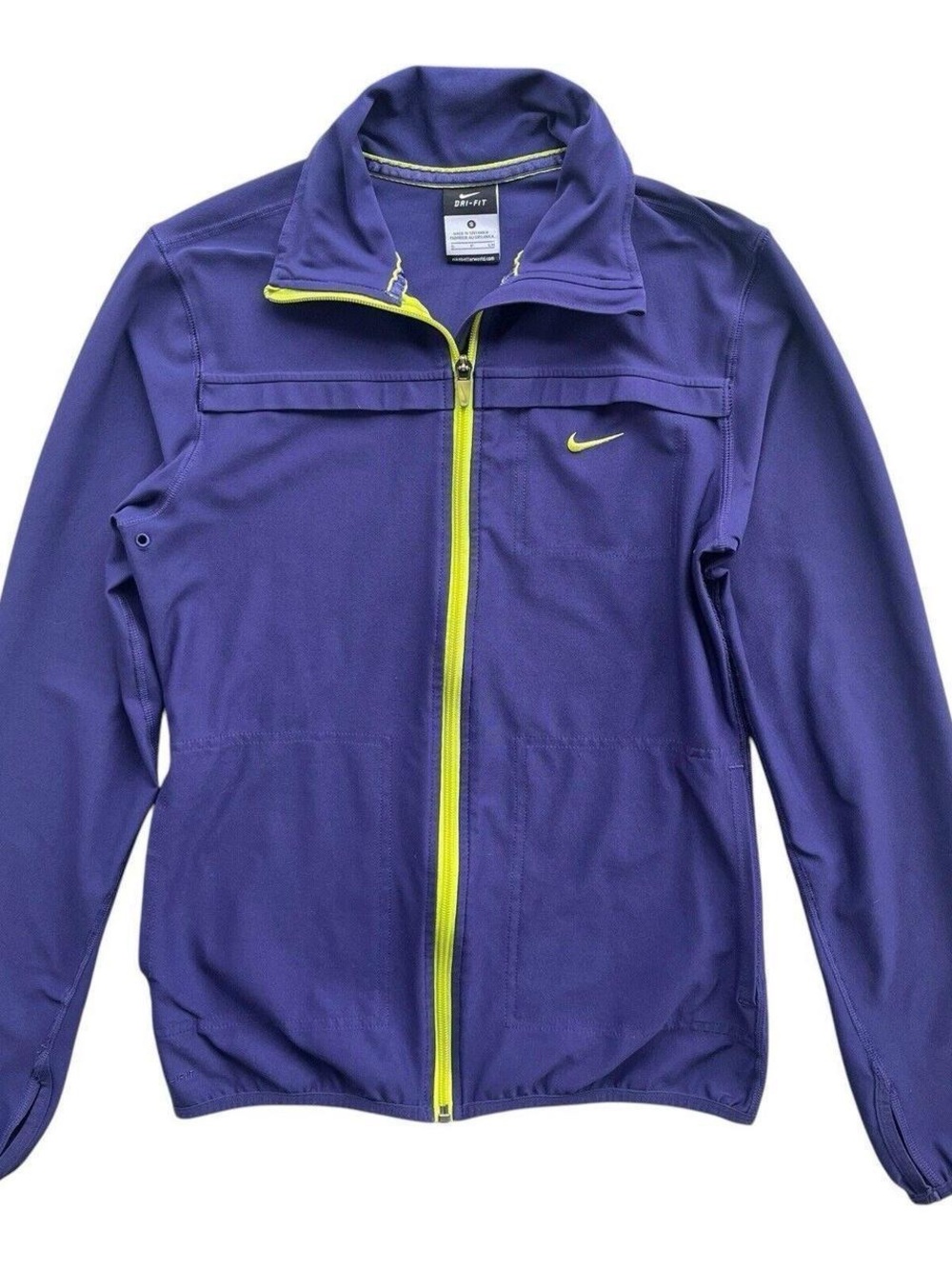 Nike Purple Zip Up Jacket with Neon Yellow Trim